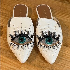 Kurt Geiger London Women's Olive Embellished Mules EUR Size 36